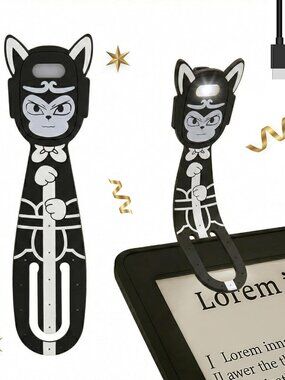 LED Bookmark Reading Light, USB Rechargeable Flexible Animal Night Lamp